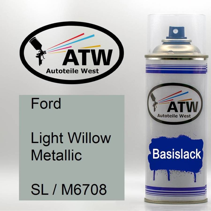 Ford, Light Willow Metallic, SL / M6708: 400ml Sprühdose, von ATW Autoteile West.